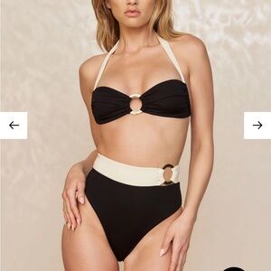 Monday Swimwear Black and Cream Bikini Set